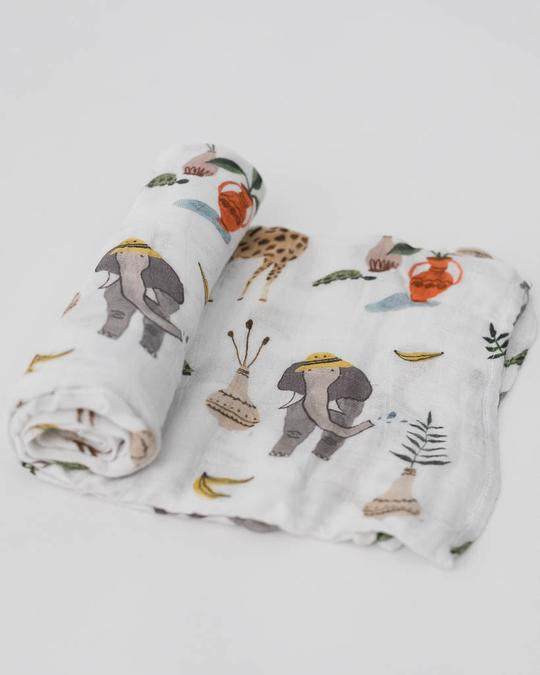 Deluxe Muslin Swaddle Blanket - Safari Social
