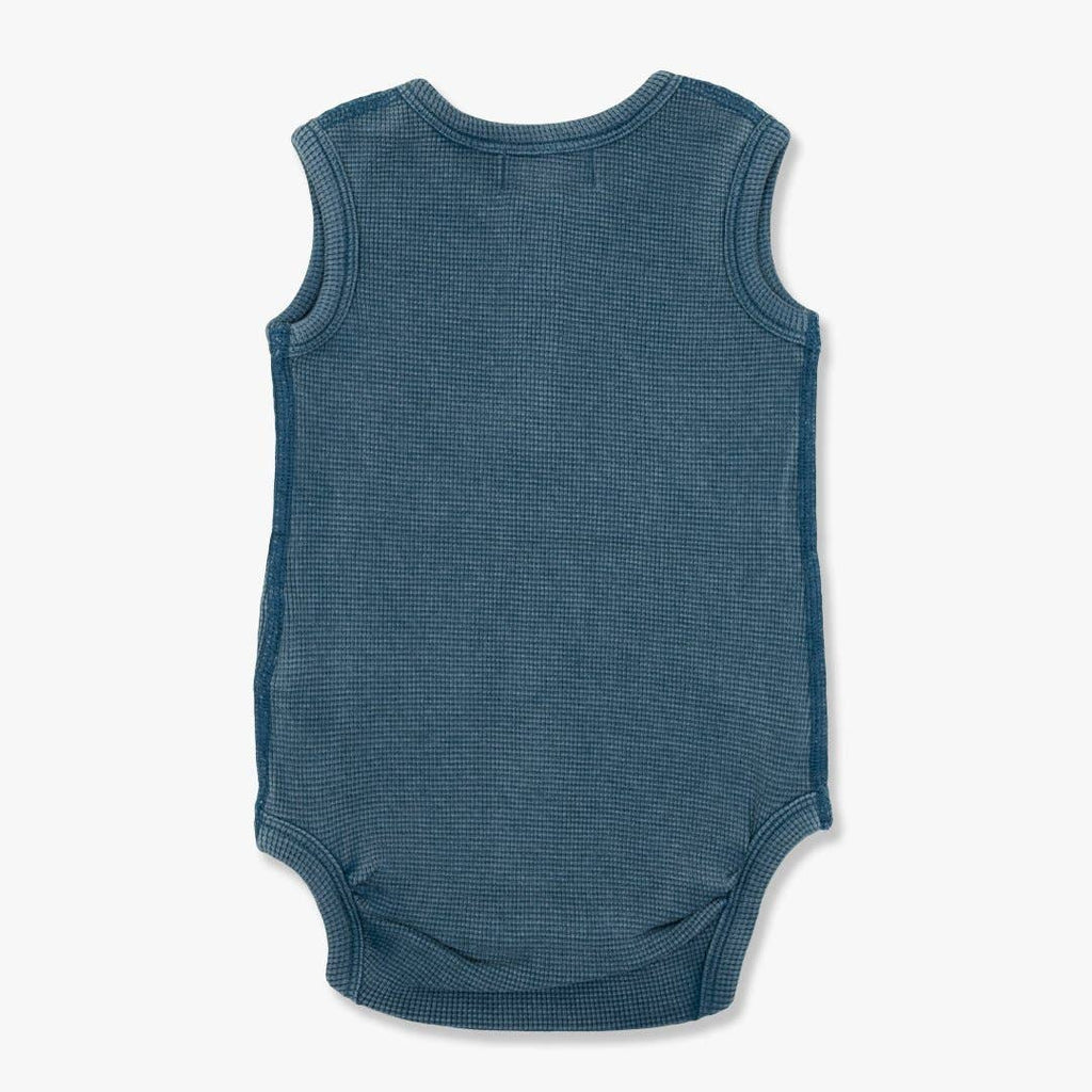 VINTAGE BLUE WAFFLE TANK BODYSUIT