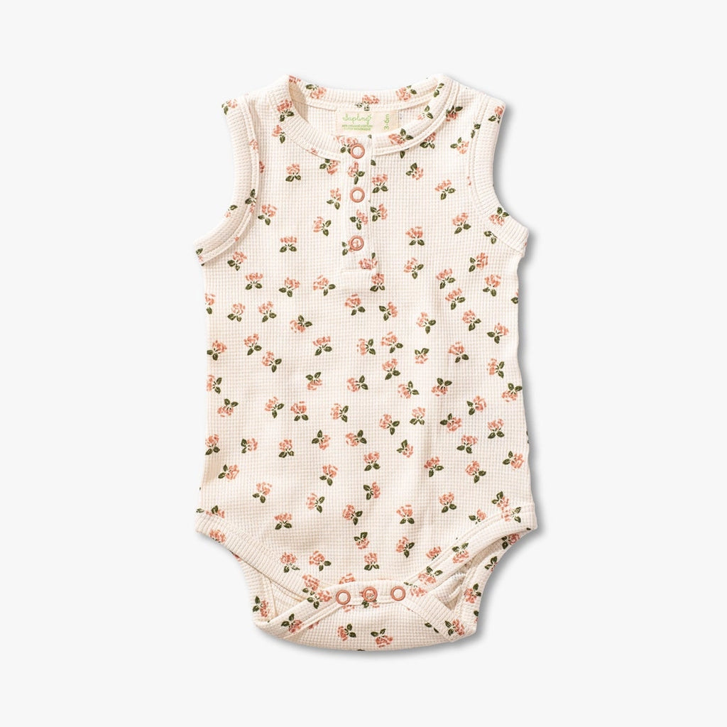 WINTER BOUQUET WAFFLE TANK BODYSUIT