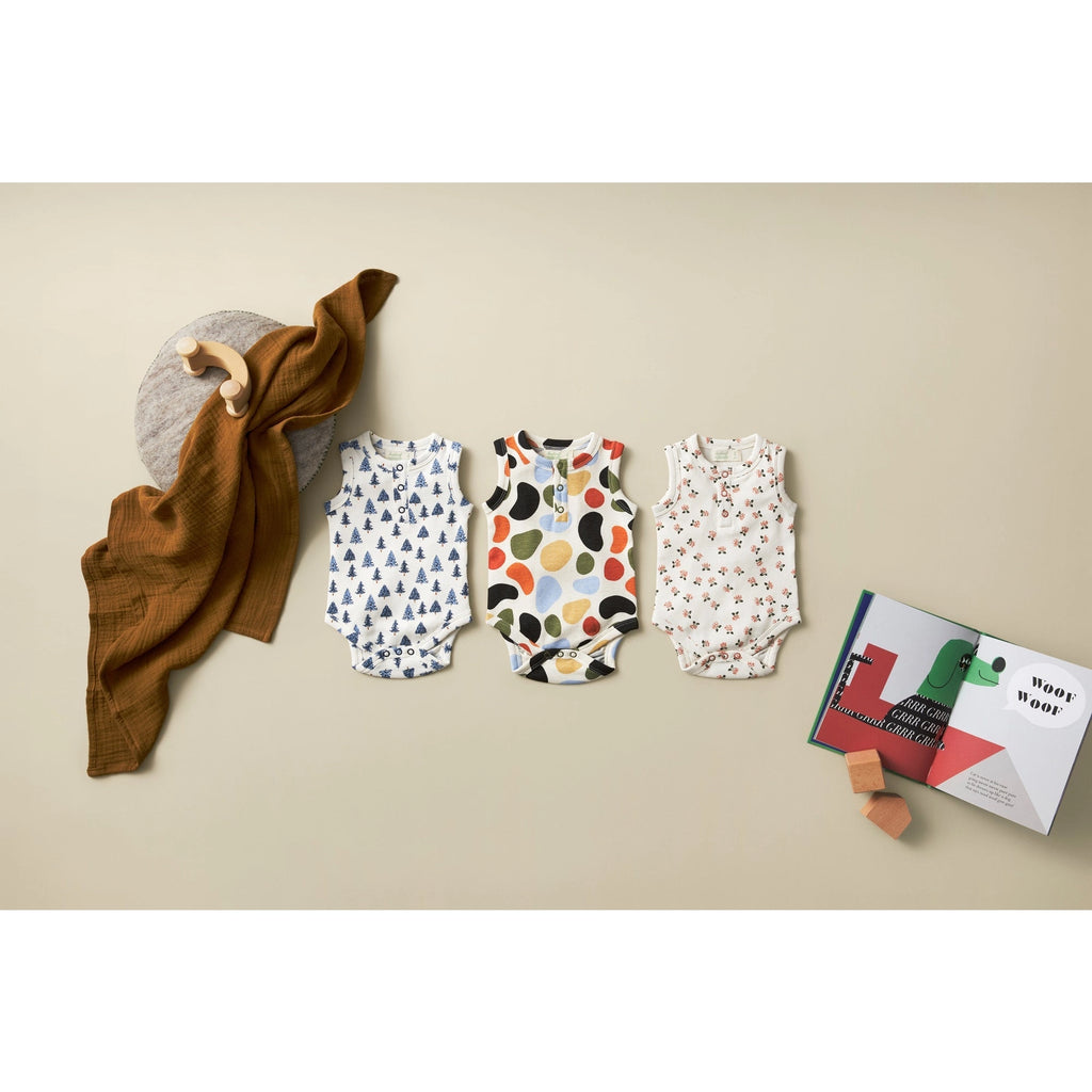 WINTER BOUQUET WAFFLE TANK BODYSUIT