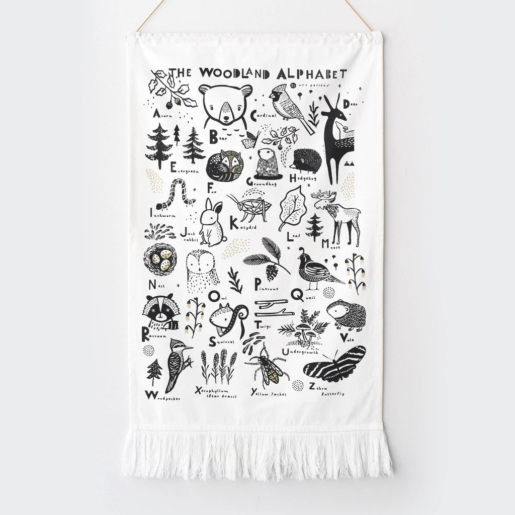 WOODLAND ALPHABET PRINTED TAPESTRY