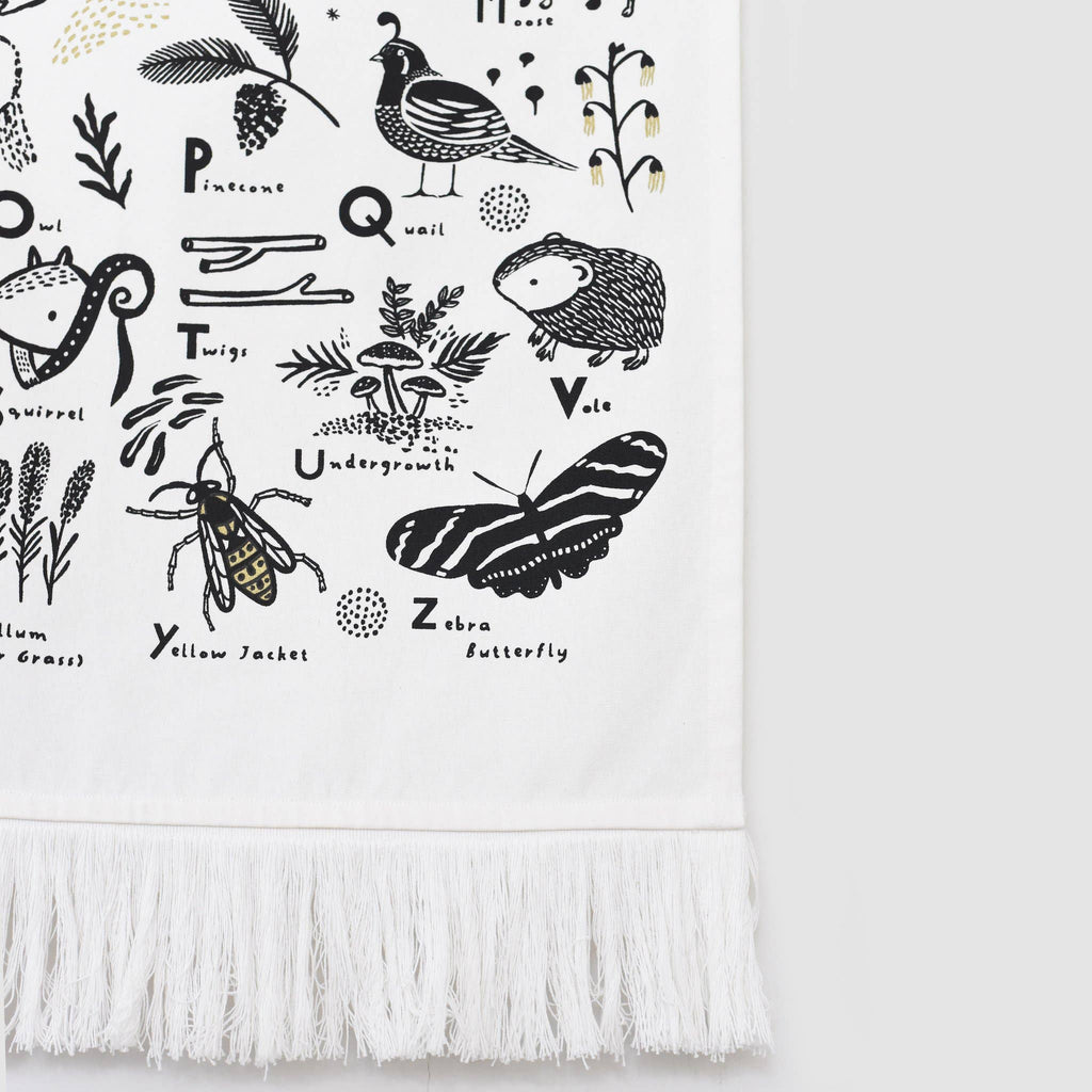 WOODLAND ALPHABET PRINTED TAPESTRY
