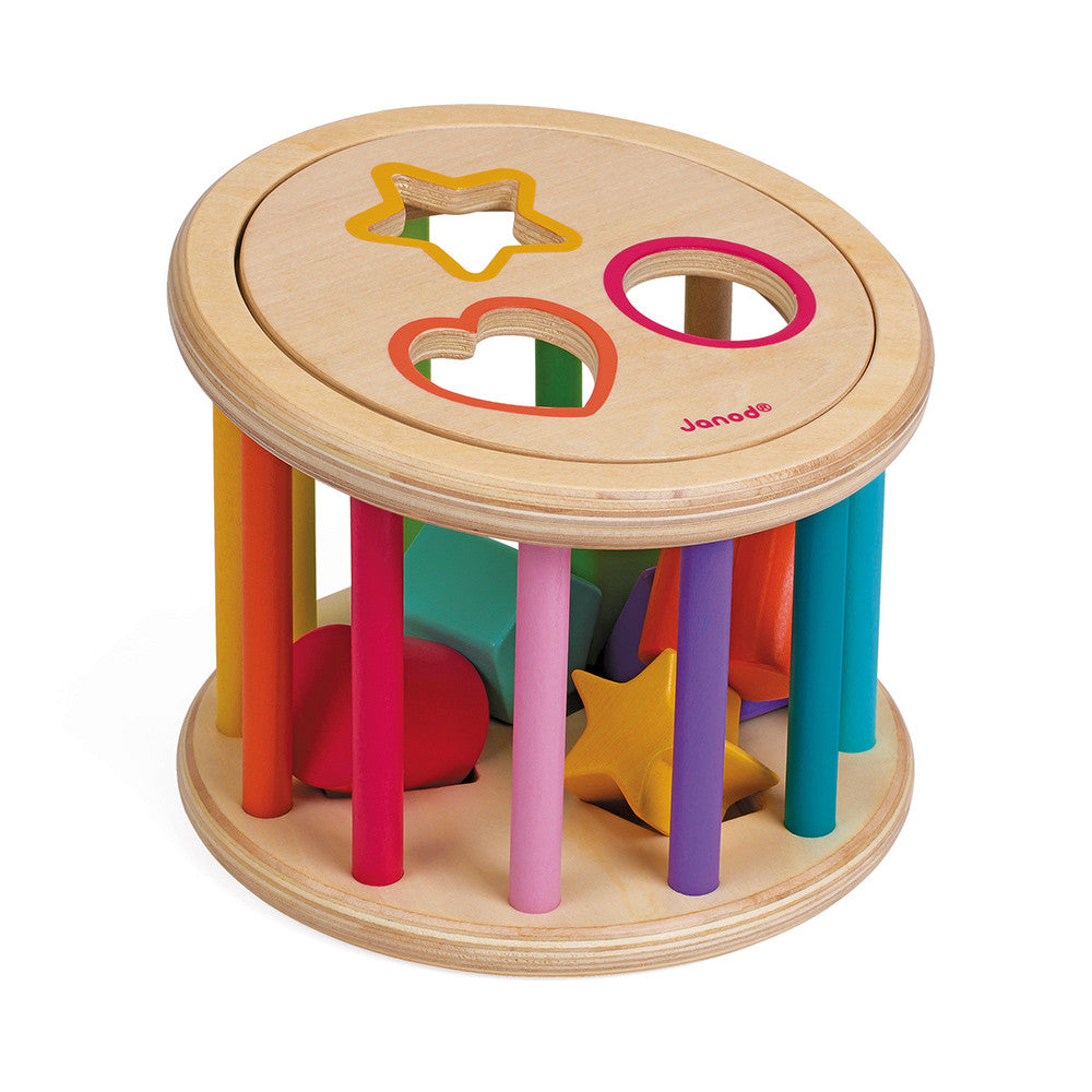 WOOD SHAPE SORTER DRUM