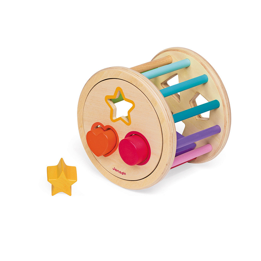 WOOD SHAPE SORTER DRUM