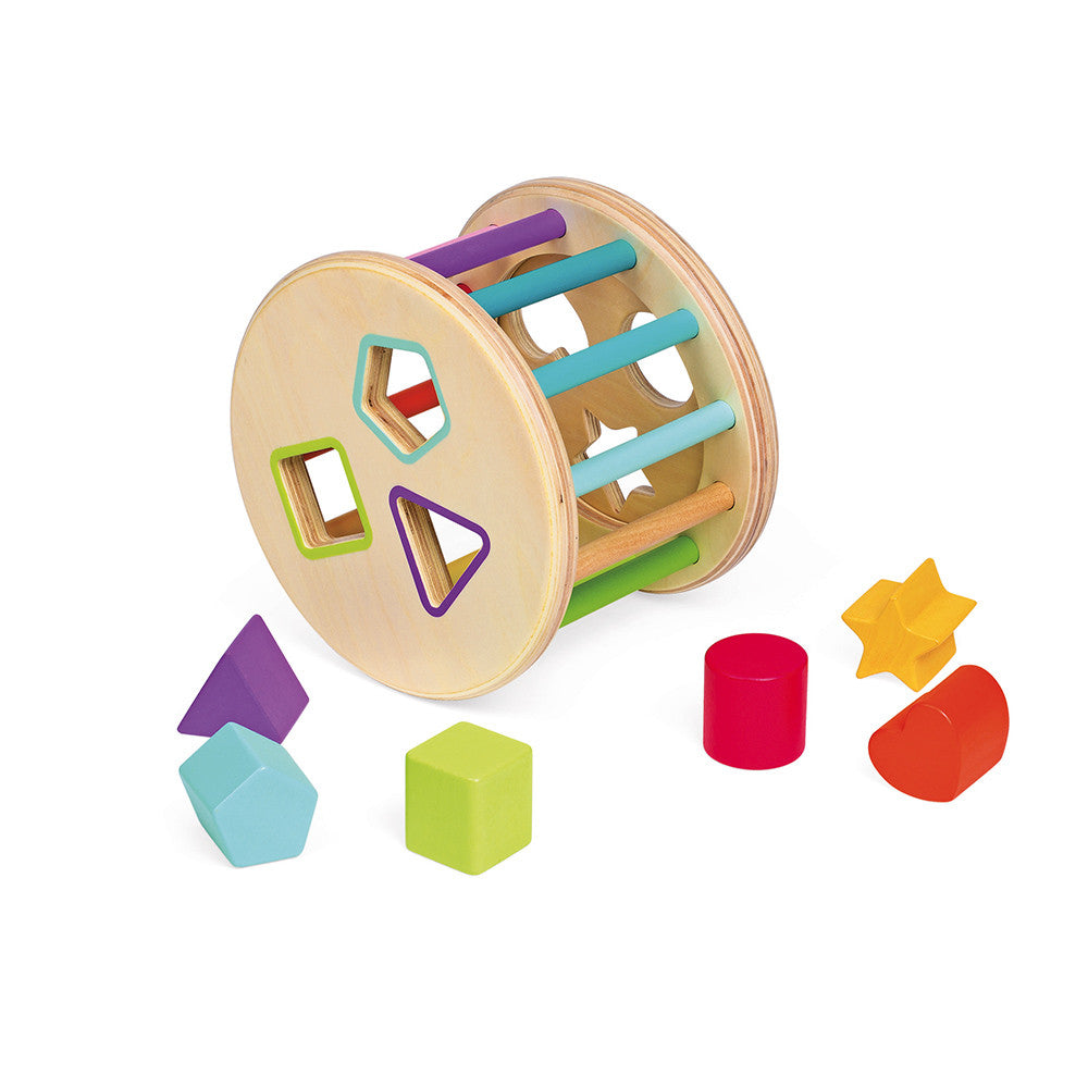 WOOD SHAPE SORTER DRUM