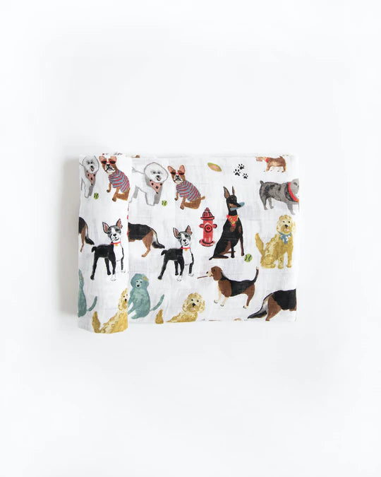 Cotton Muslin Swaddle Blanket - Woof
