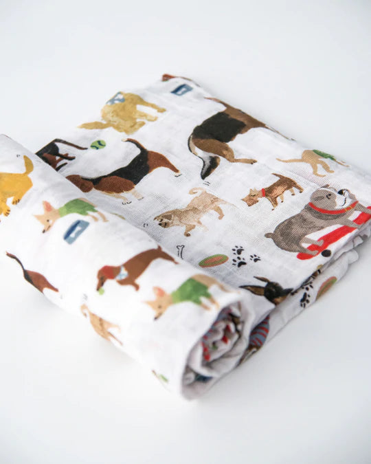 Cotton Muslin Swaddle Blanket - Woof