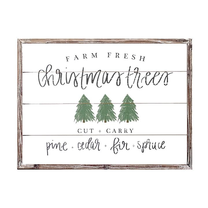 CHRISTMAS TREES SHIPLAP WOOD SIGN