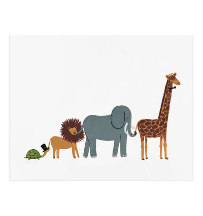 ANIMAL PARTY PARADE ART PRINT