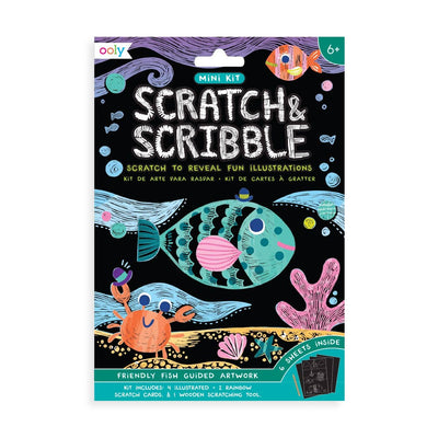 MINI SCRATCH & SCRIBBLE ART KIT: FRIENDLY FISH