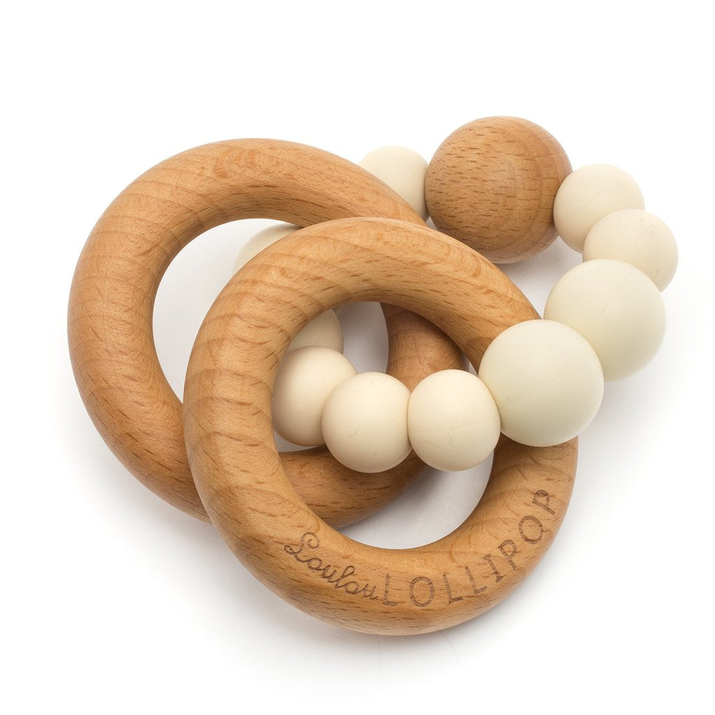 BUBBLE SILICONE AND WOOD TEETHER