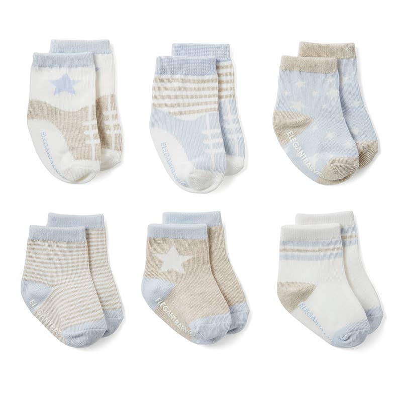 BABY BLUE SOCKS 6 PK