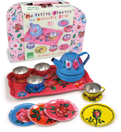 FLOWER TIN TEA SET