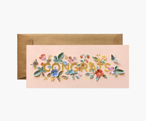 CUT PAPER CONGRATS NO. 10 CARD