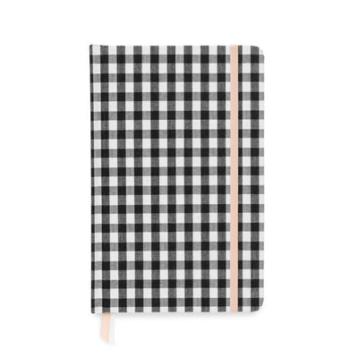 Sugar Paper Essential Journal-Black and White Gingham Linen