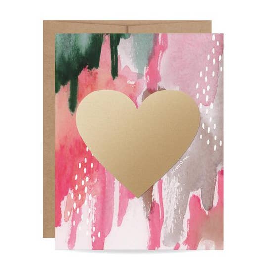 WATERCOLOR HEART SCRATCH-OFF CARD