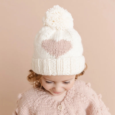 HEART BEANIE - BLUSH