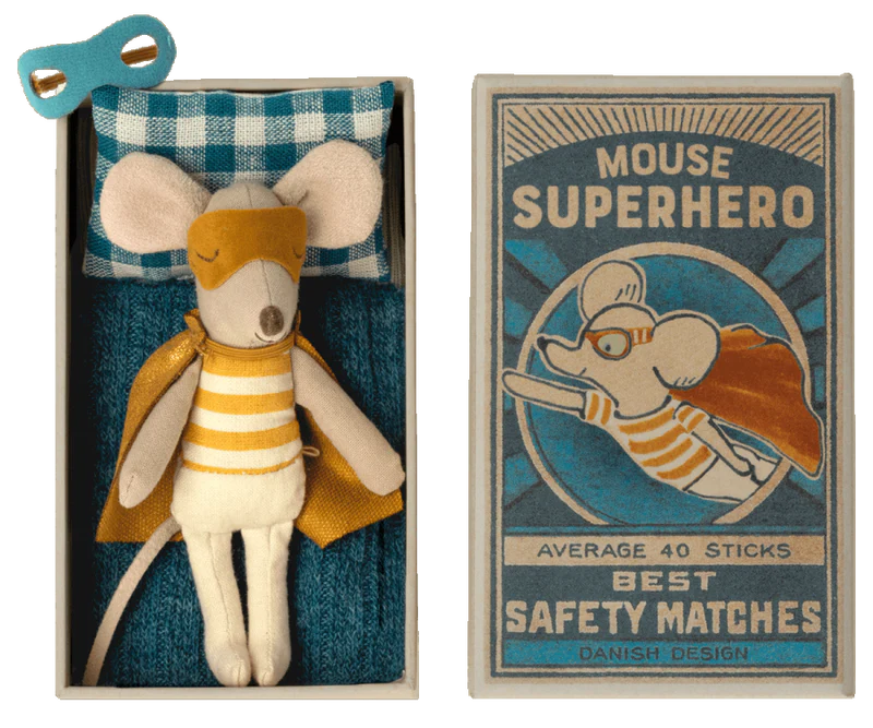 SUPERHERO LITTLE BROTHER MOUSE IN MATCHBOX