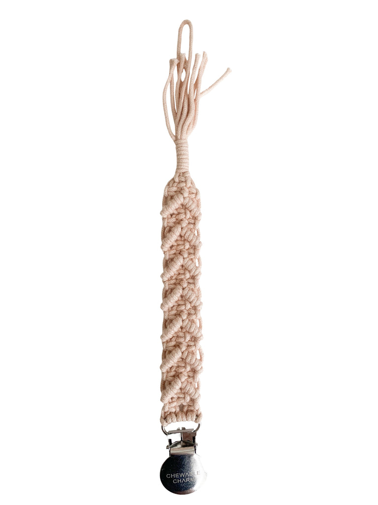 MACRAME PACIFIER CLIP
