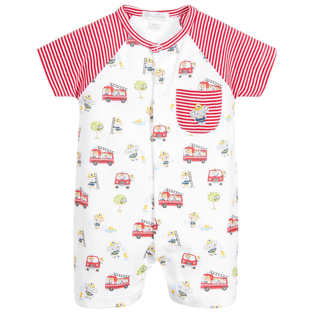 FIRE DRILL PRINT SHORT PLAYSUIT
