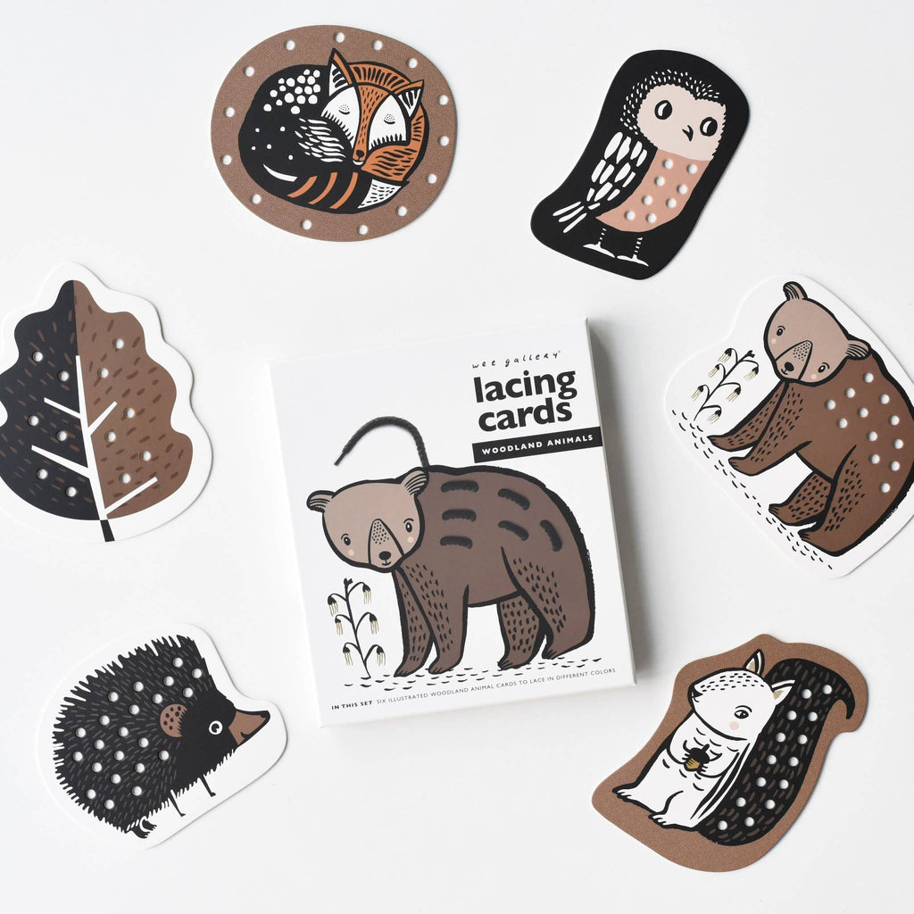 WOODLAND ANIMAL LACING CARDS