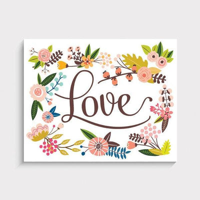 LOVE FLORAL ART PRINT