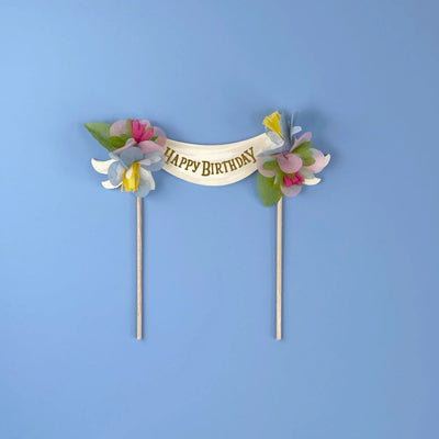 HAPPY BIRTHDAY CAKE TOPPER MULTI-COLOR