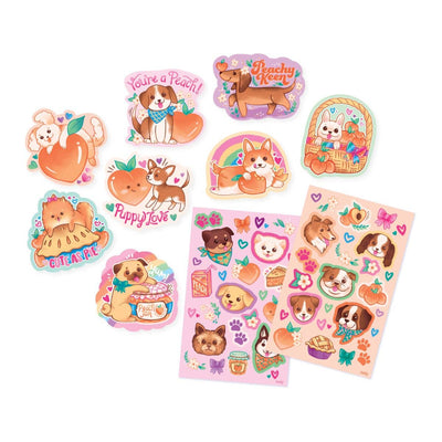 SCENTED SCRATCH STICKERS: PUPPIES AND PEACHES