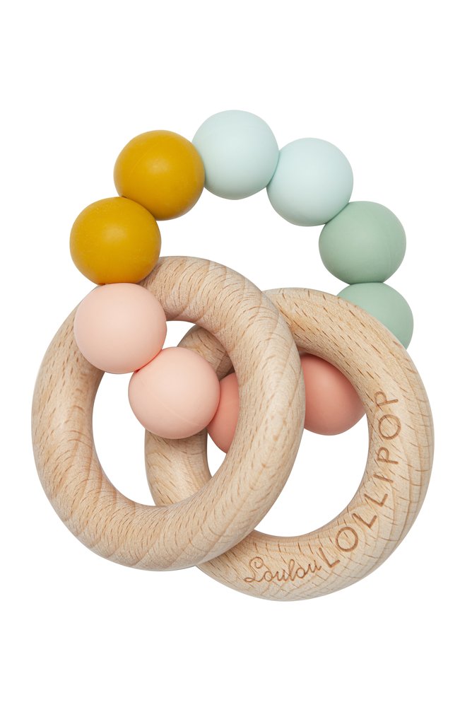 BUBBLE SILICONE AND WOOD TEETHER