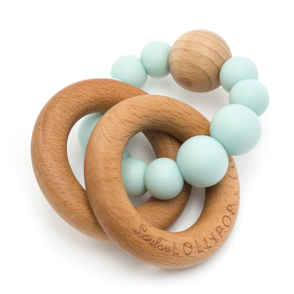 BUBBLE SILICONE AND WOOD TEETHER
