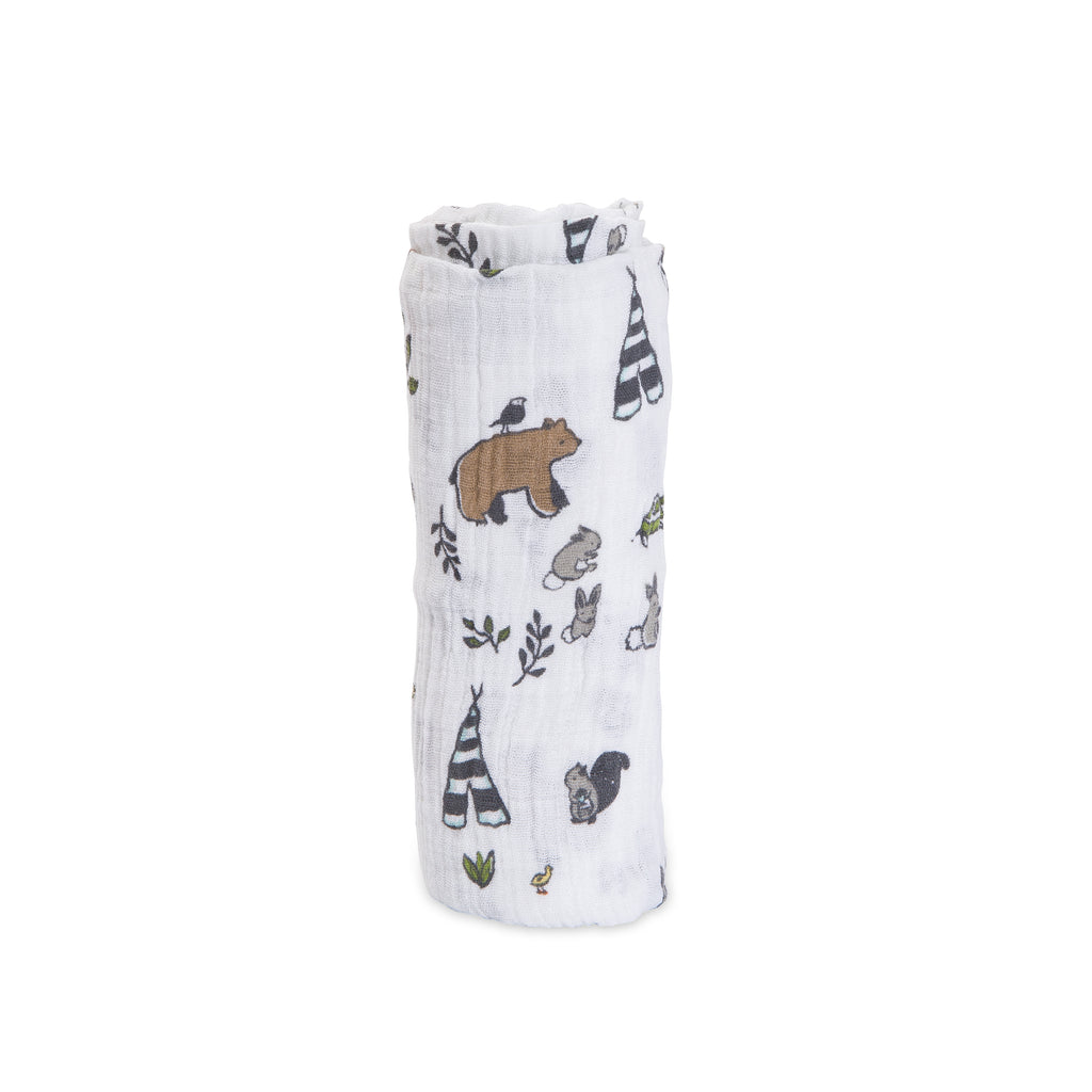 Cotton Muslin Swaddle Blanket - Forest Friends