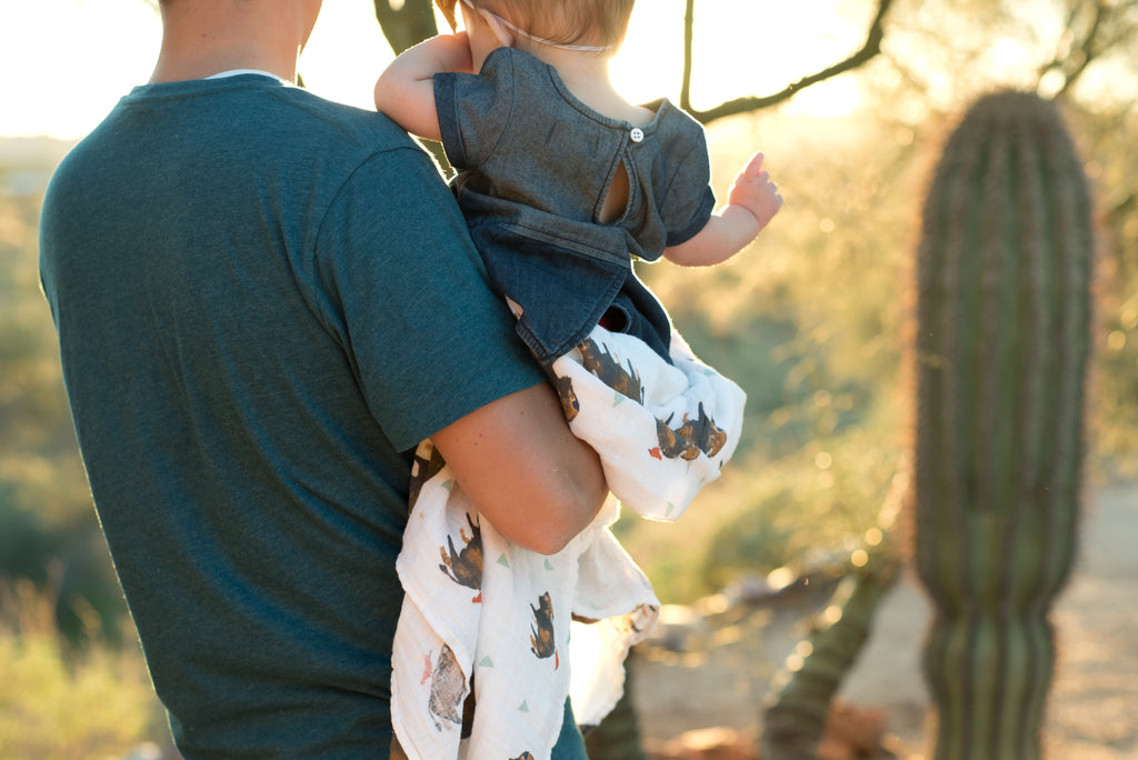 Cotton Muslin Swaddle Blanket - Bison