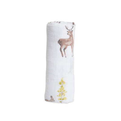 COTTON MUSLIN SWADDLE BLANKET - OH DEER!