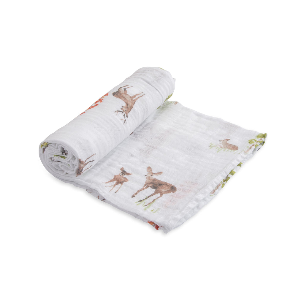 Cotton Muslin Swaddle Blanket - Oh Deer!
