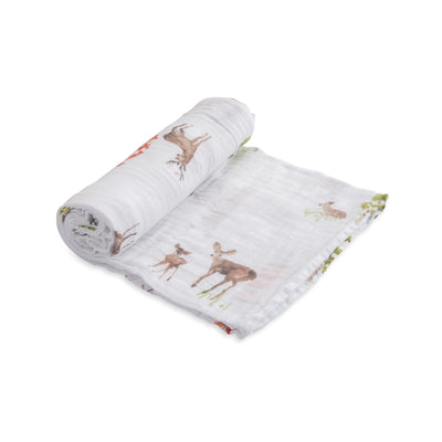 COTTON MUSLIN SWADDLE BLANKET - OH DEER!