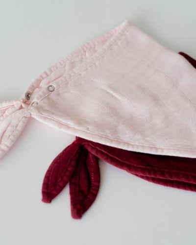 DELUXE MUSLIN BANDANA BIB 2 PACK - BLUSH