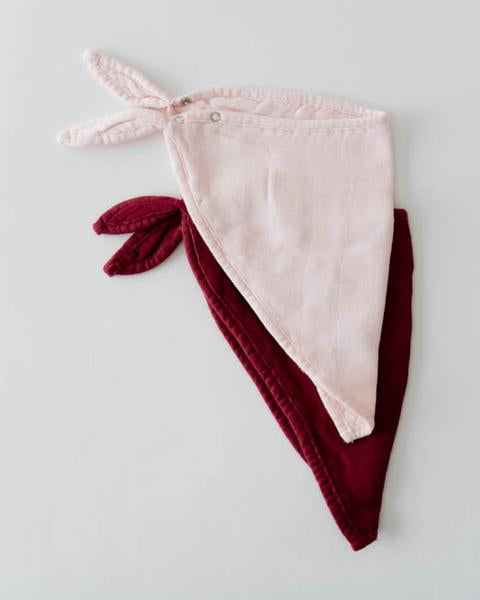 DELUXE MUSLIN BANDANA BIB 2 PACK - BLUSH