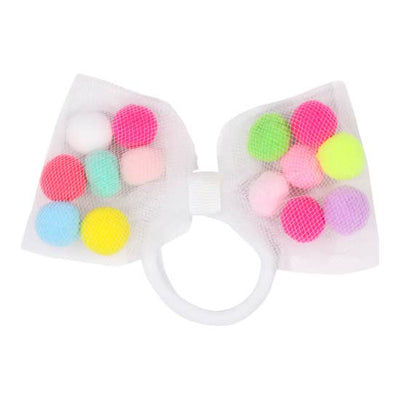 BOW POM POM HAIR TIES