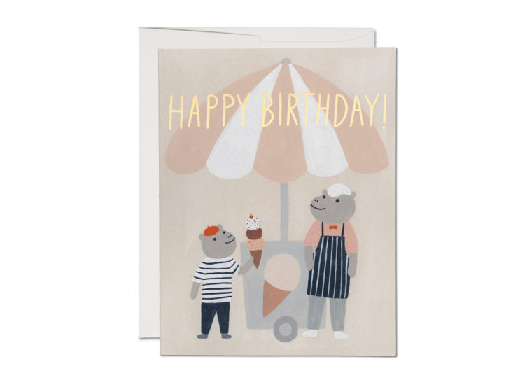 ICE CREAM HIPPOS CARD